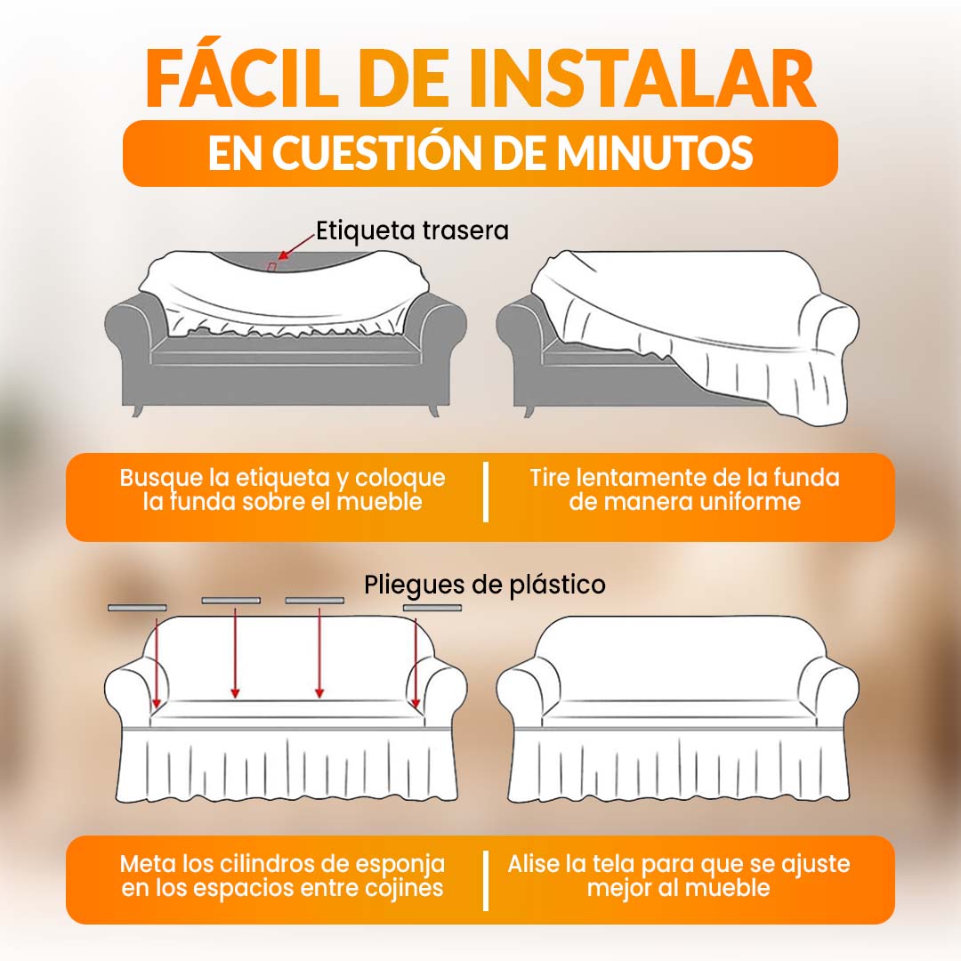FORRO DE SILLON TIPO GALLETA CON VUELOS 🎁ENVÍO GRATIS🎁