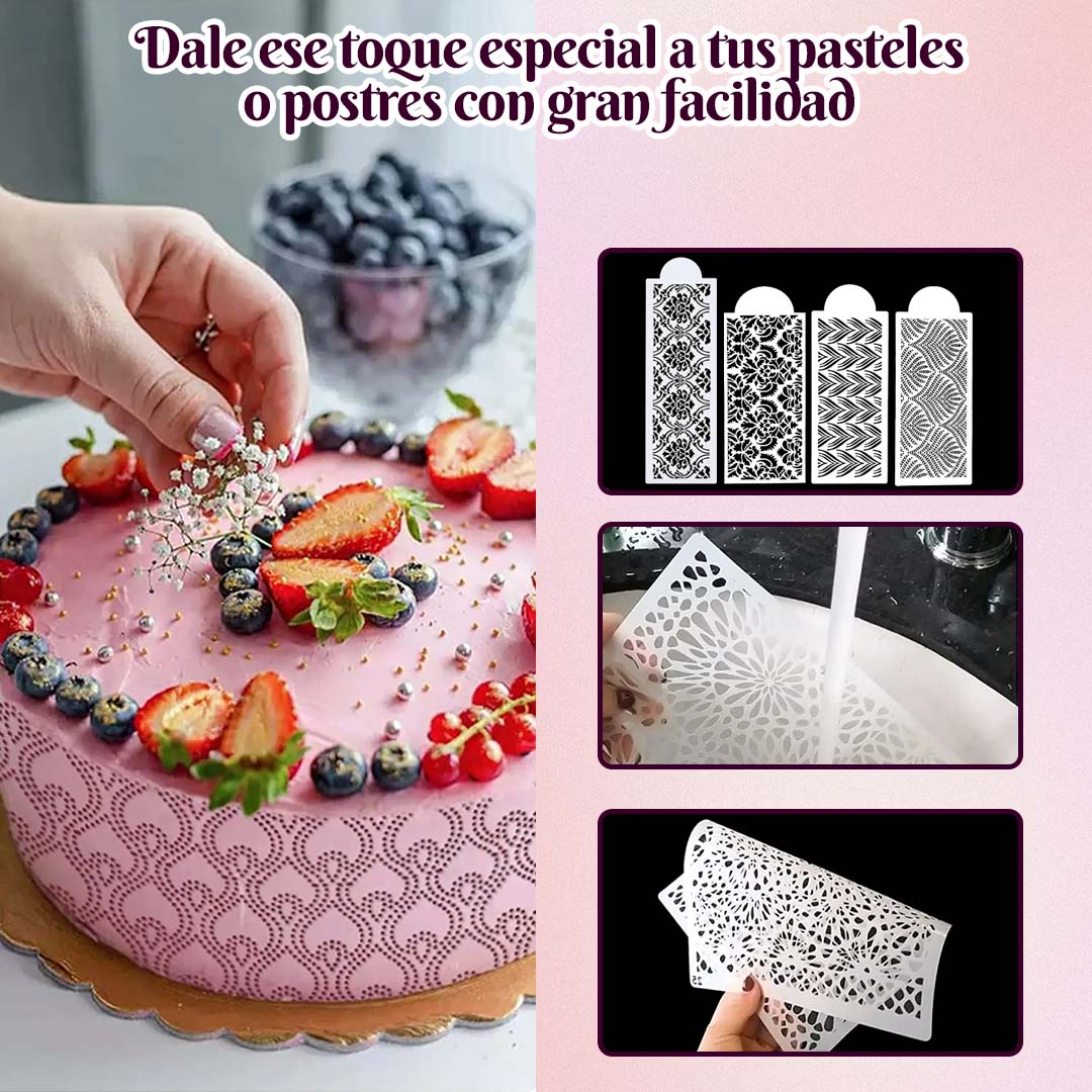 🎁Promo 4 unidades🎁 Láminas para decoración de Repostería (Stencil)