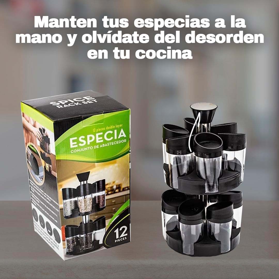 ESPECIERO GIRATORIO 2 NIVELES 🎁 12 FRASCOS🎁