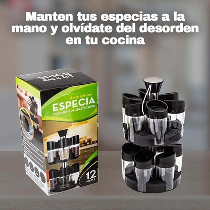 ESPECIERO GIRATORIO 2 NIVELES 🎁 12 FRASCOS🎁