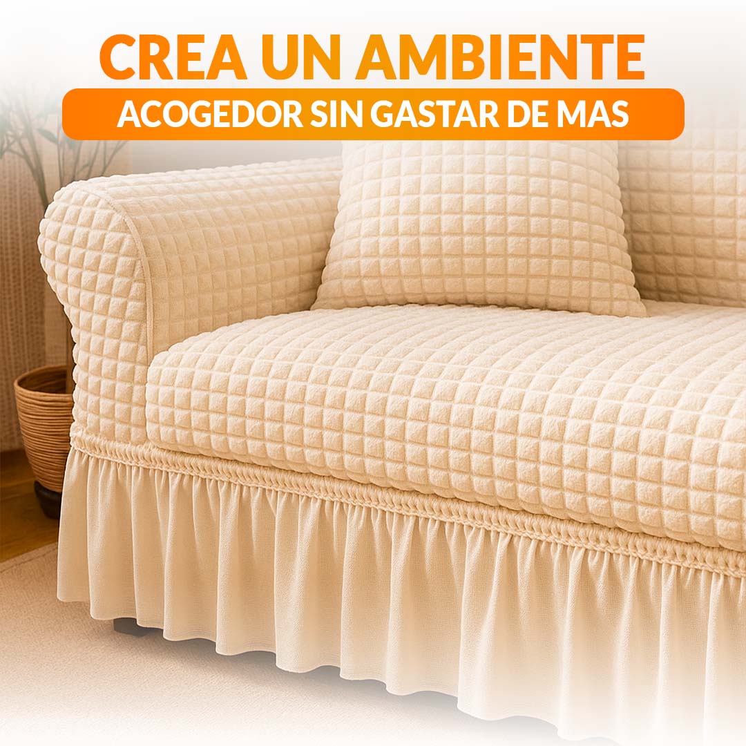 FORRO DE SILLON TIPO GALLETA CON VUELOS 🎁ENVÍO GRATIS🎁