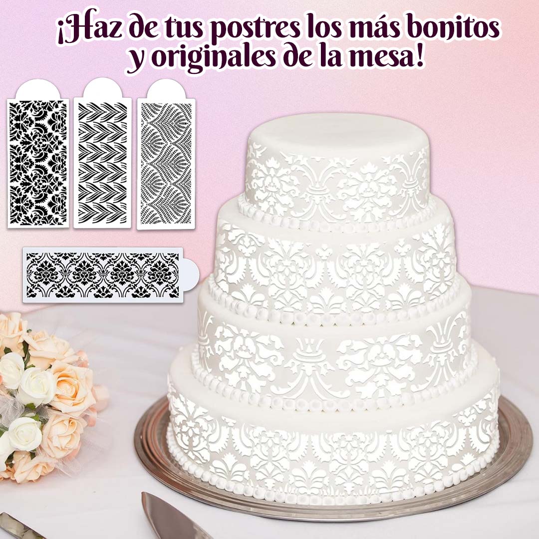 🎁Promo 4 unidades🎁 Láminas para decoración de Repostería (Stencil)