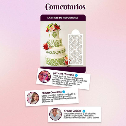 🎁Promo 4 unidades🎁 Láminas para decoración de Repostería (Stencil)