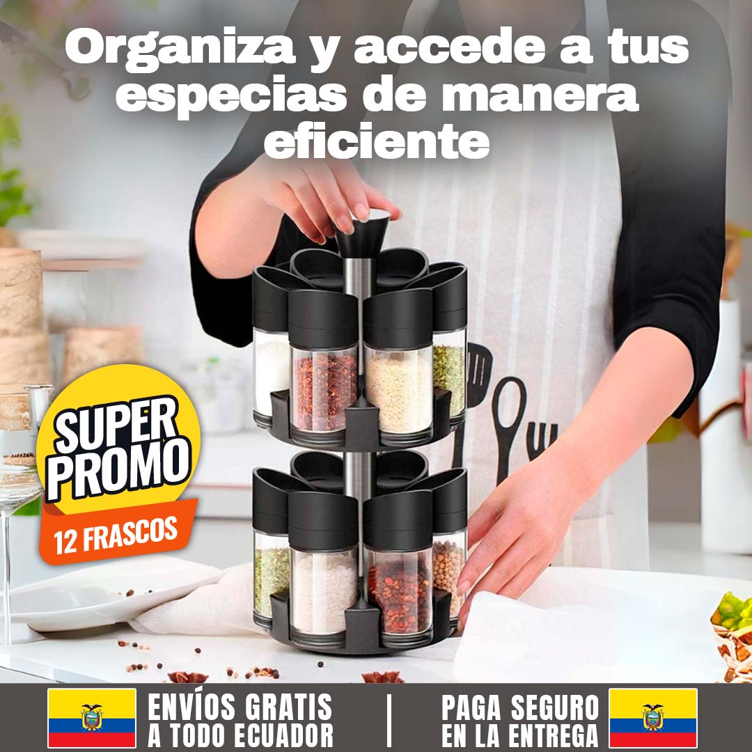 ESPECIERO GIRATORIO 2 NIVELES 🎁 12 FRASCOS🎁