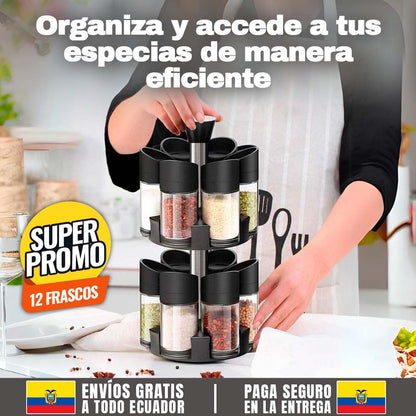 ESPECIERO GIRATORIO 2 NIVELES 🎁 12 FRASCOS🎁