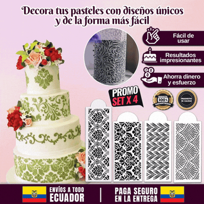 🎁Promo 4 unidades🎁 Láminas para decoración de Repostería (Stencil)
