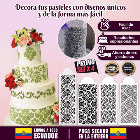 🎁Promo 4 unidades🎁 Láminas para decoración de Repostería (Stencil)