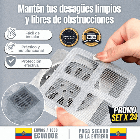 Pack 24 Filtros Desechables Atrapa-Pelos - Anti-Atascos Ducha/Bañera OFERTA QUITO-ENVÍO GRATIS
